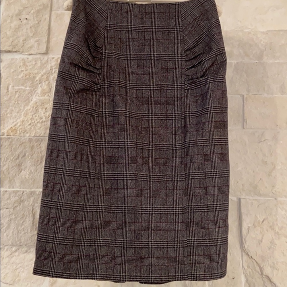 Nanette Lapore (Anthro) Plaid Pencil Skirt—6